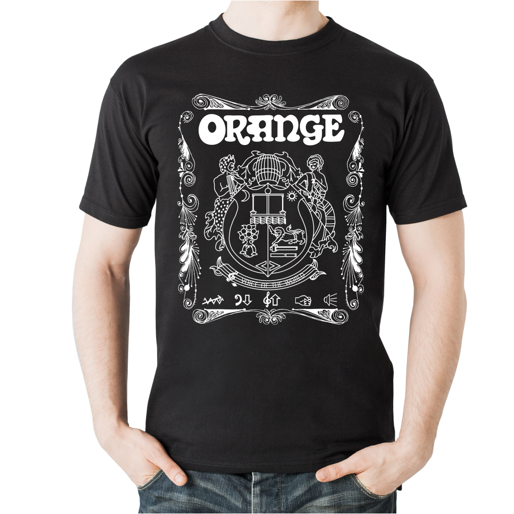 Orange T-Shirt Crest Black Medium